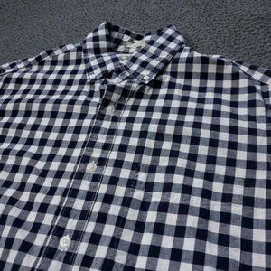 J. Crew Slim Stretch Button Shirt Long Sleeve Check White  Mens Size S Small